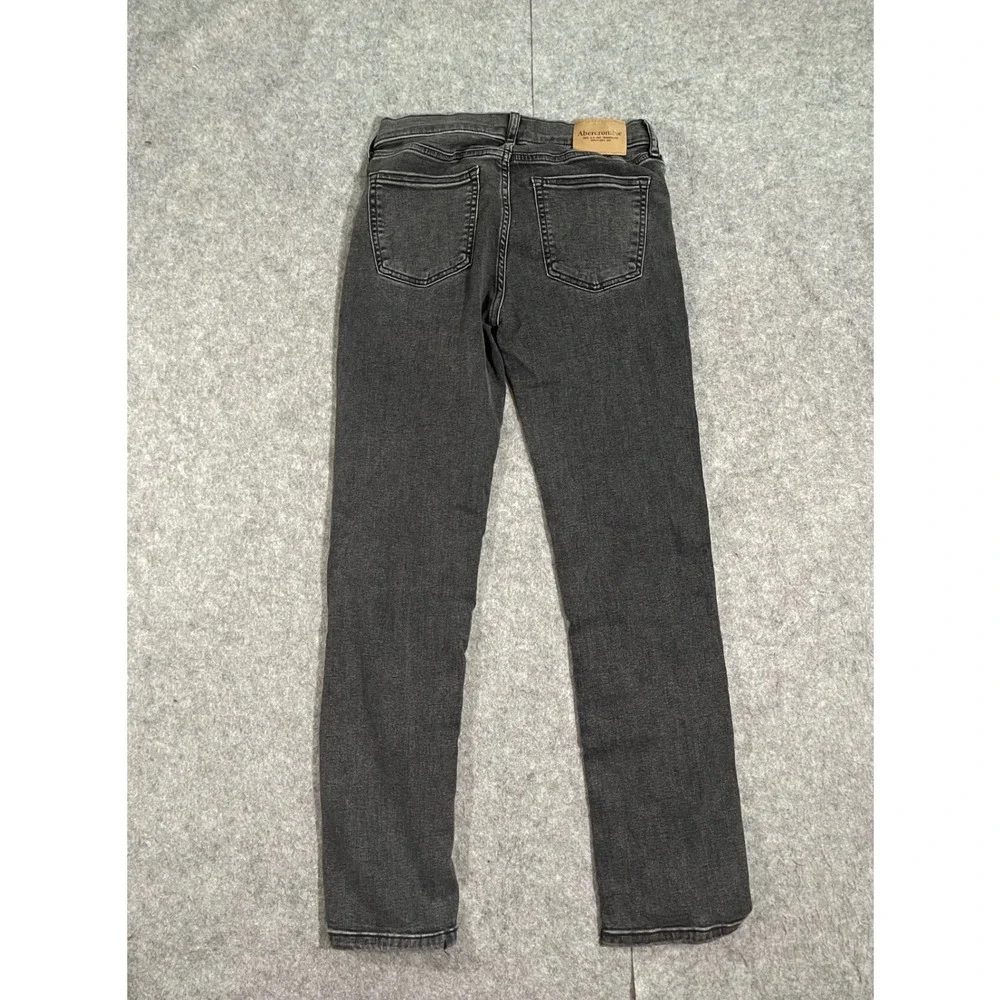 Abercrombie Kids Straight Leg Jeans Distressed Faded Black Size 13/14 Long